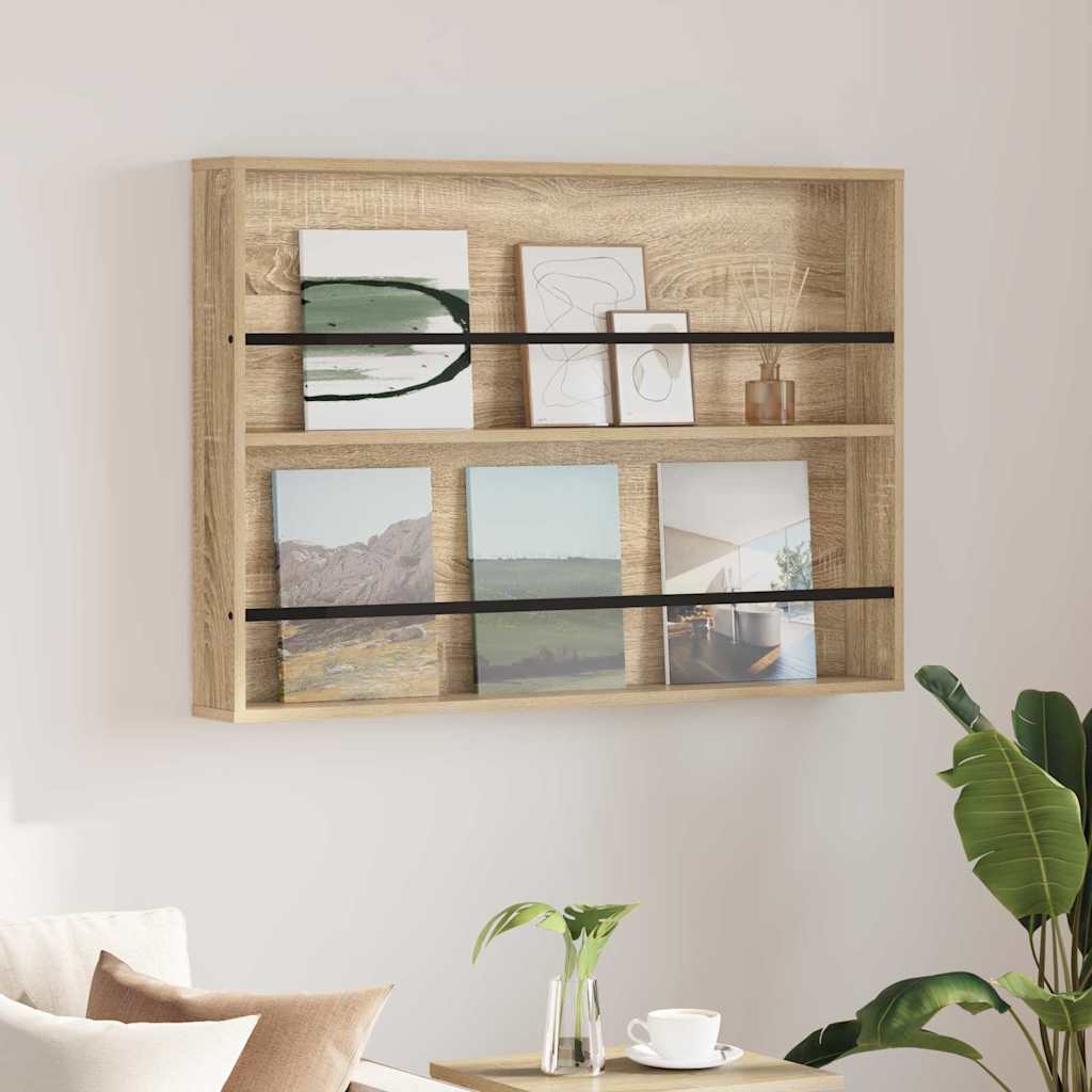 Magazin állvány Sonoma tölgy 100 x 12 x 70 cm Szerelt Fa