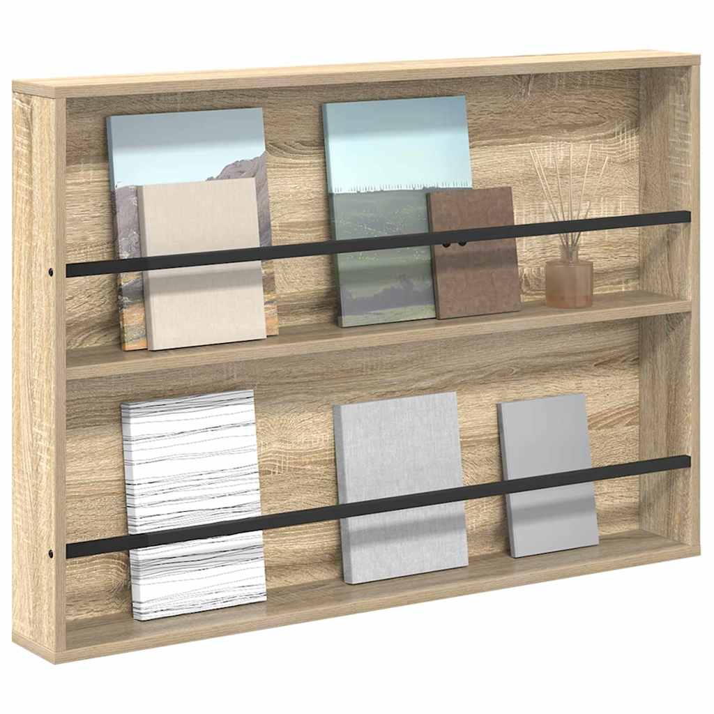 Magazin állvány Sonoma tölgy 100 x 12 x 70 cm Szerelt Fa