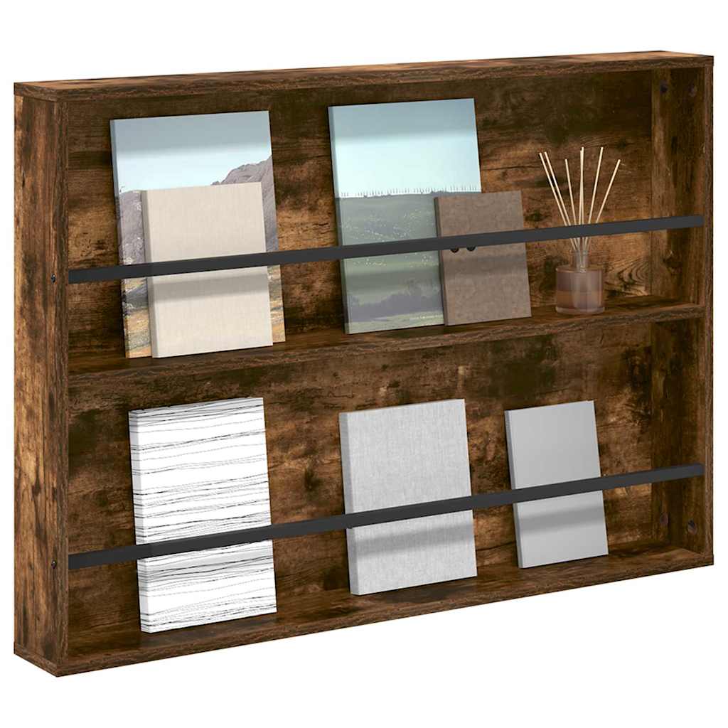 Magazin állvány Füstölt tölgy 100 x 12 x 70 cm Szerelt Fa