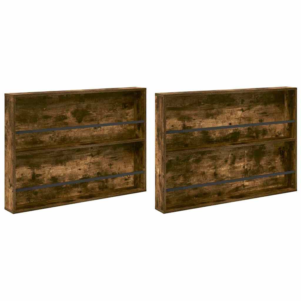 Magazin állvány 2 db Füstölt tölgy 100 x 12 x 70 cm Szerelt Fa