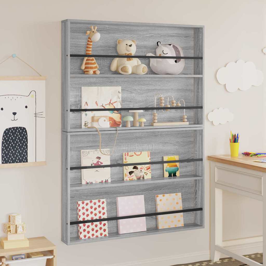 Magazin állvány 2 db Szürke Sonoma 100 x 12 x 70 cm Szerelt Fa