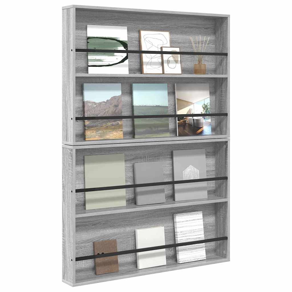 Magazin állvány 2 db Szürke Sonoma 100 x 12 x 70 cm Szerelt Fa