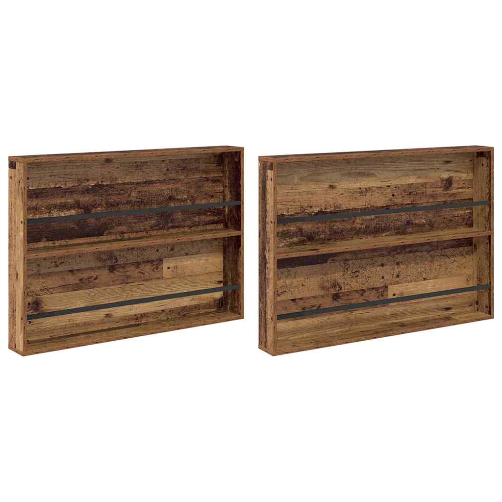 Magazin állvány 2 db Öreg fa 100 x 12 x 70 cm Szerelt Fa