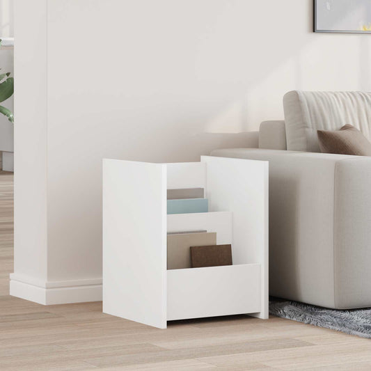 Magazin állvány polcokkal Fehér 35 x 35 x 45 cm Szerelt Fa