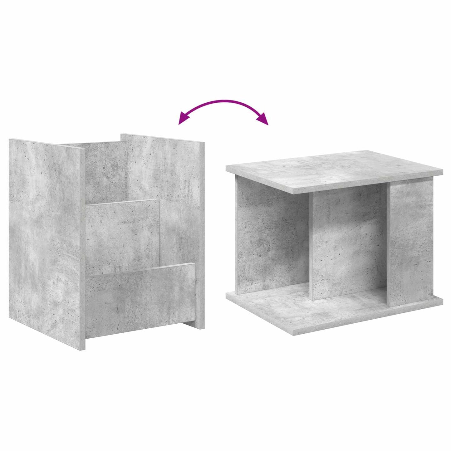 Magazin állvány Beton Szürke 35 x 35 x 45 cm Szerelt Fa