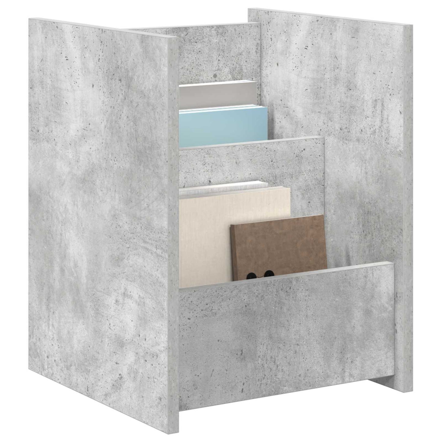 Magazin állvány Beton Szürke 35 x 35 x 45 cm Szerelt Fa