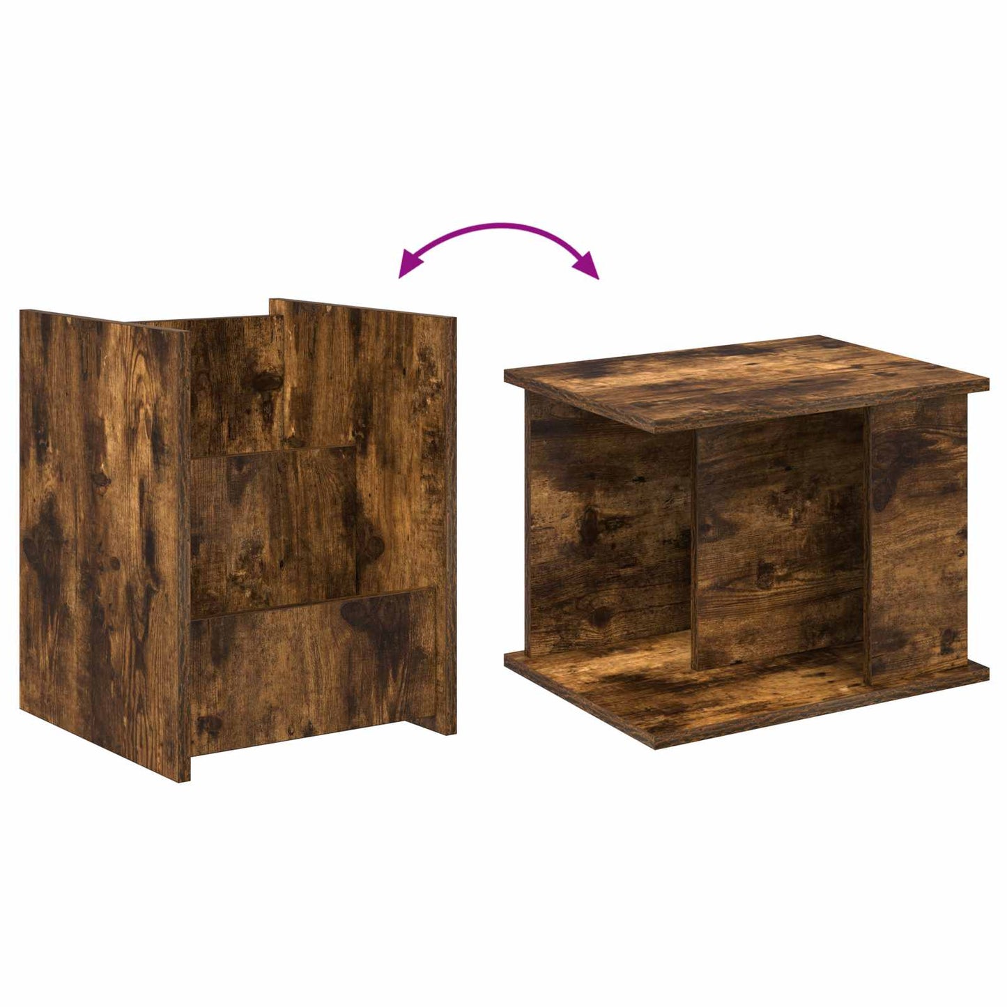 Magazin állvány Füstölt tölgy 35 x 35 x 45 cm Szerelt Fa