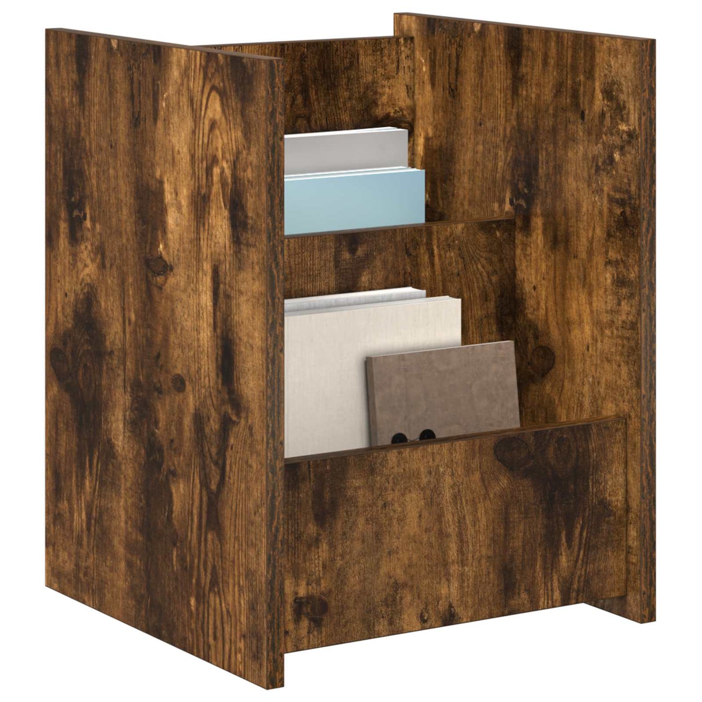 Magazin állvány Füstölt tölgy 35 x 35 x 45 cm Szerelt Fa