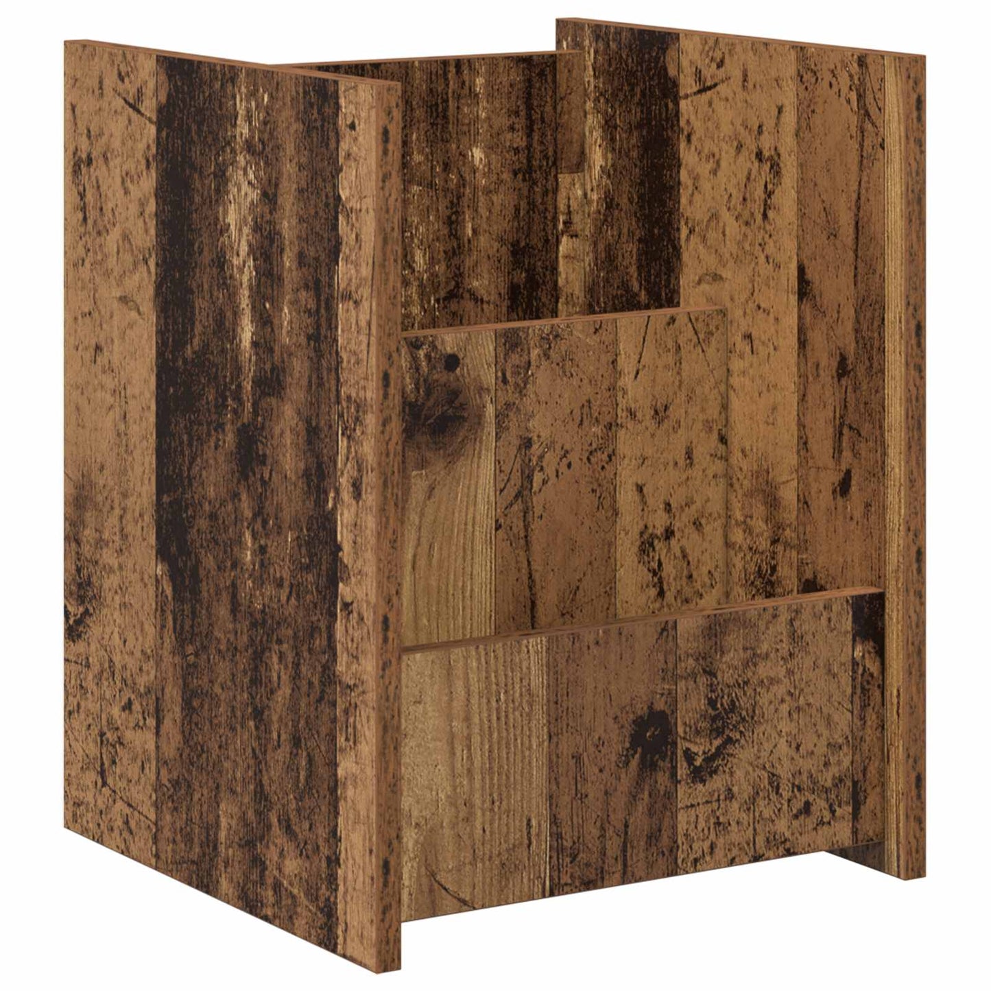 Magazin állvány polcokkal Öreg fa 35 x 35 x 45 cm Faanyag