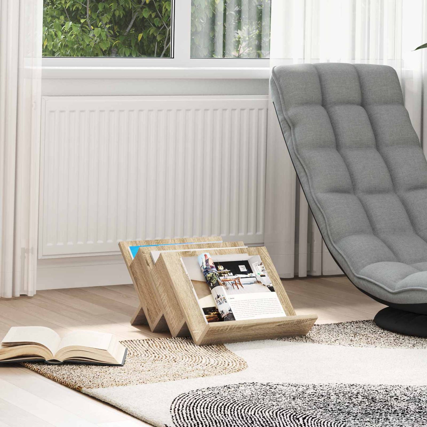Magazin állvány Sonoma tölgy 53 x 40 x 28,5 cm Szerelt Fa