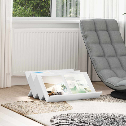 Magazin állvány polcokkal Fehér 65 x 53 x 28,5 cm Szerelt Fa