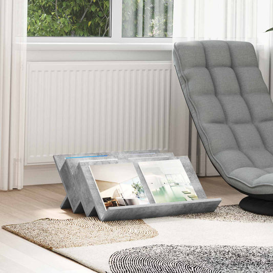 Magazin állvány Beton Szürke 65 x 53 x 28,5 cm Szerelt Fa