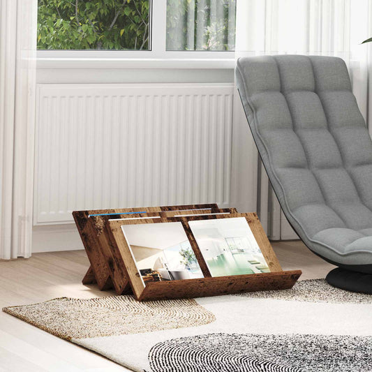 Magazin állvány polcokkal Öreg fa 65 x 53 x 28,5 cm Szerelt Fa
