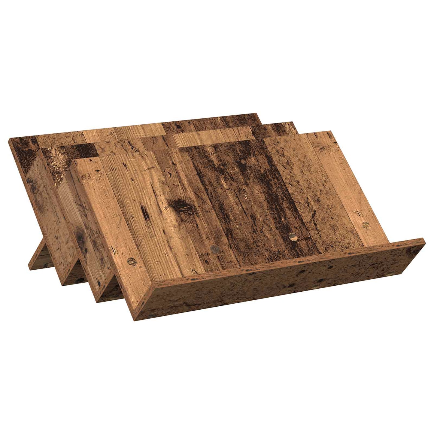 Magazin állvány polcokkal Öreg fa 65 x 53 x 28,5 cm Szerelt Fa