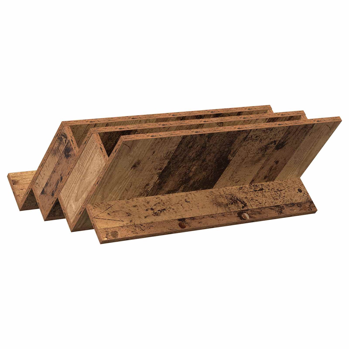 Magazin állvány polcokkal Öreg fa 65 x 53 x 28,5 cm Szerelt Fa