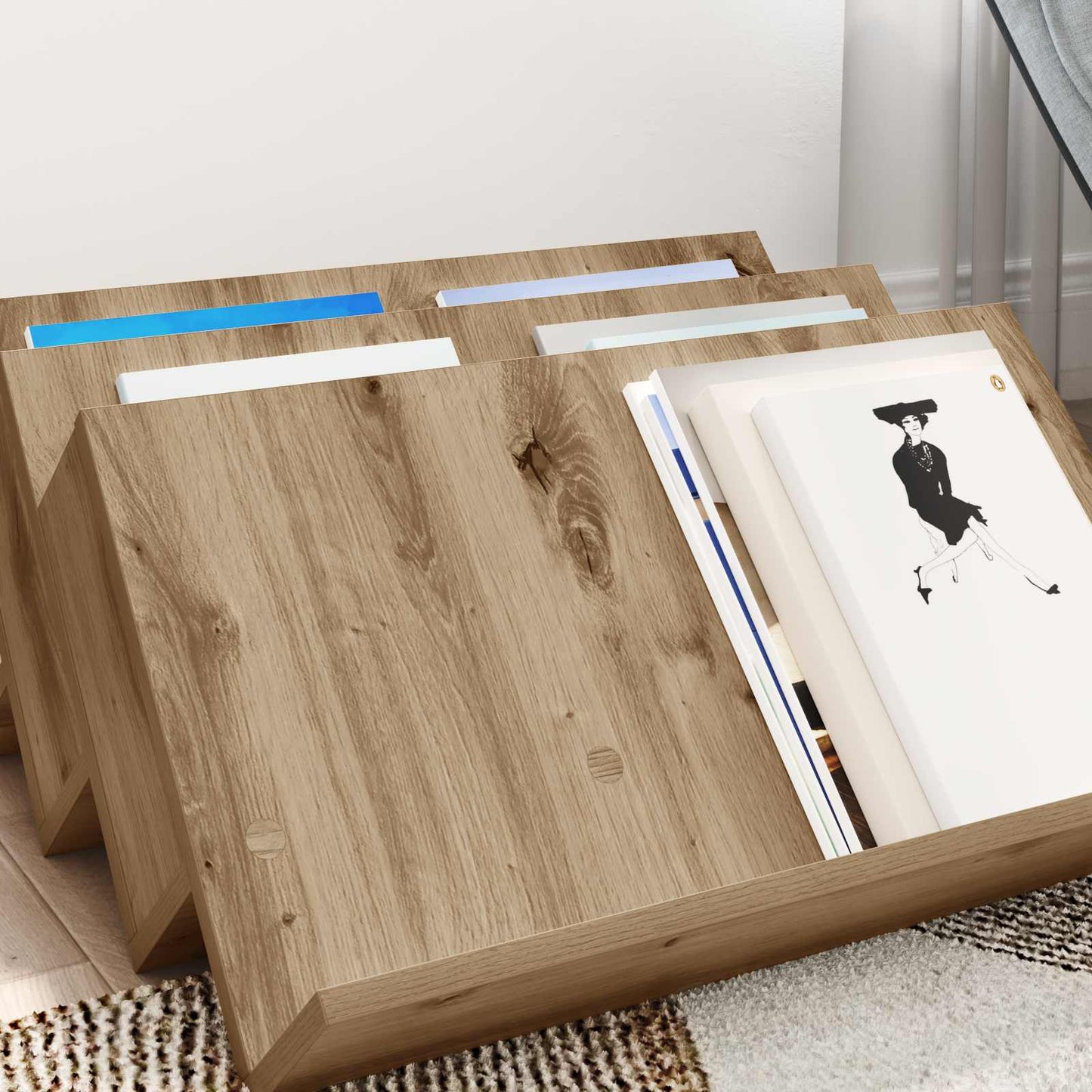 Magazin állvány Artisan tölgy 65 x 53 x 28,5 cm Szerelt Fa
