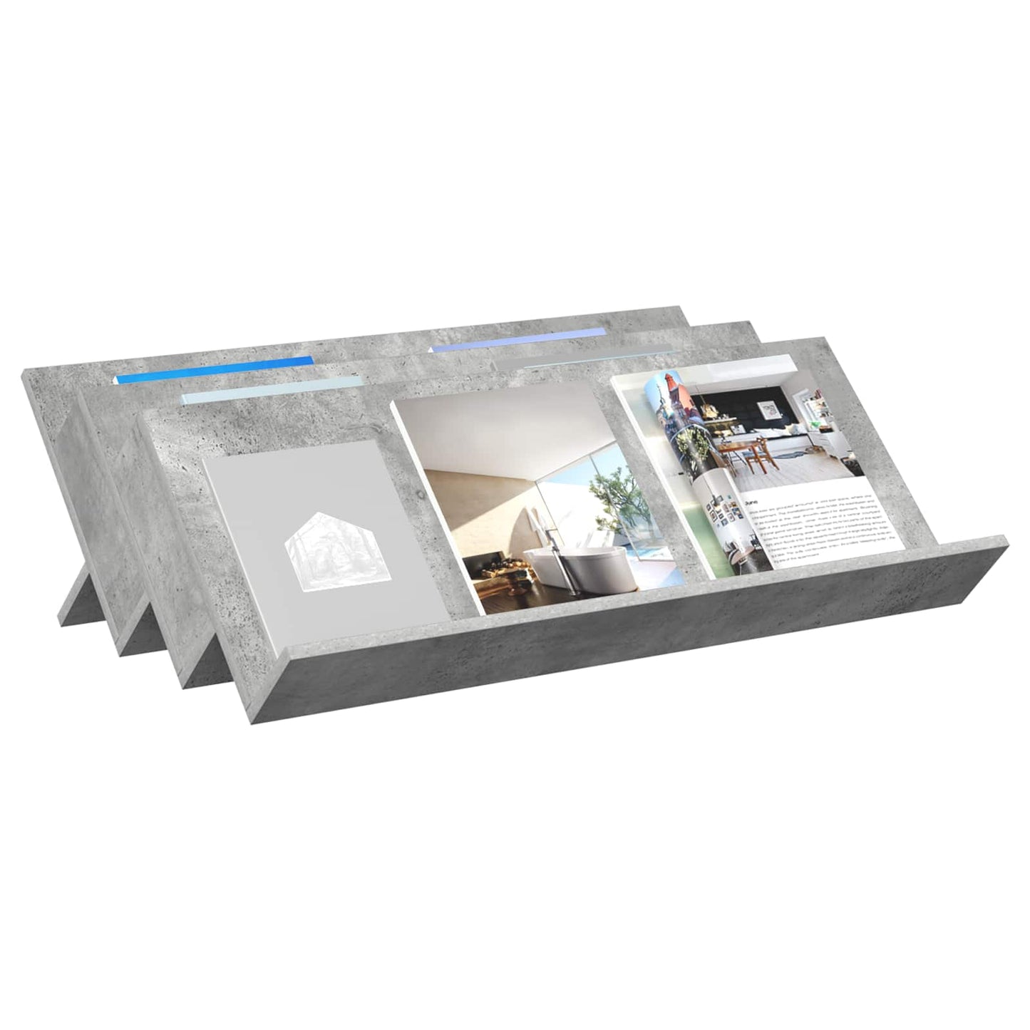 Magazin állvány Beton Szürke 90 x 53 x 28,5 cm Szerelt Fa