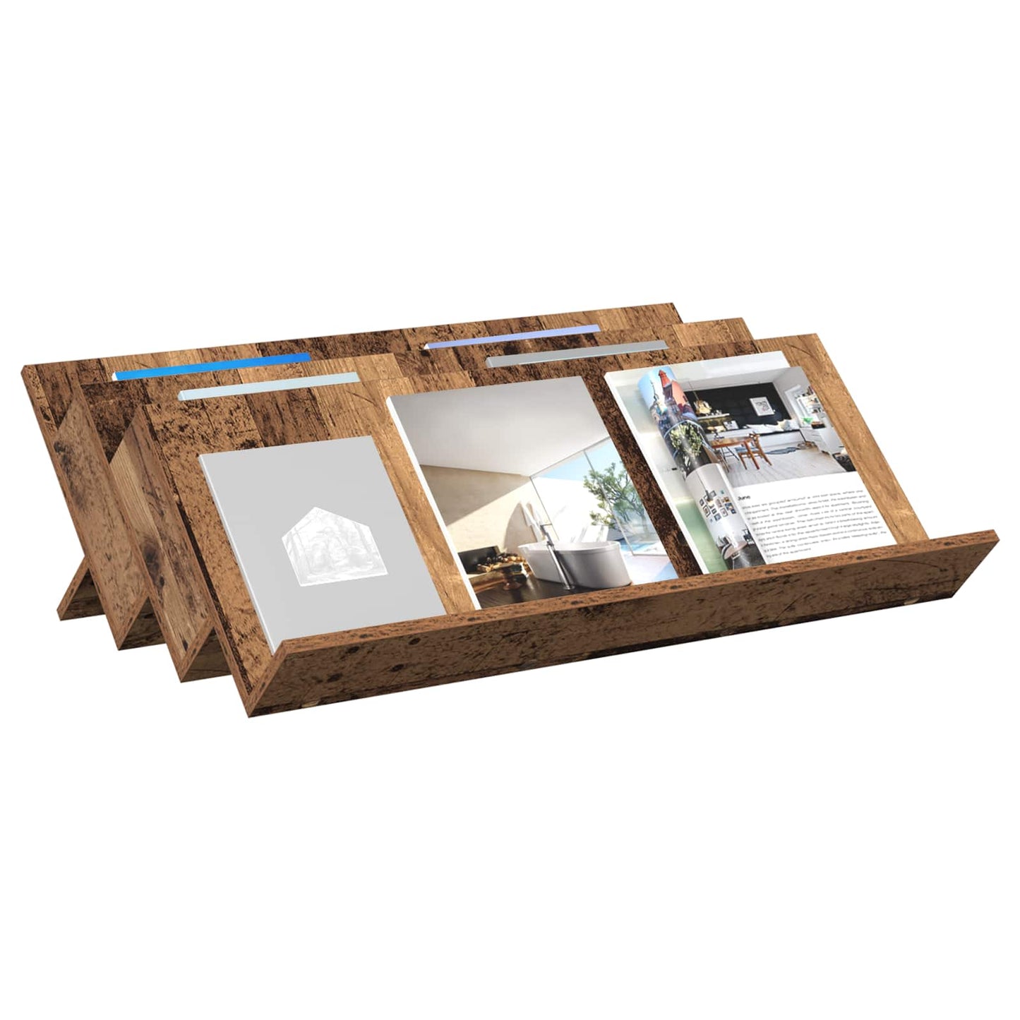 Magazin állvány polcokkal Öreg fa 90 x 53 x 28,5 cm Szerelt Fa