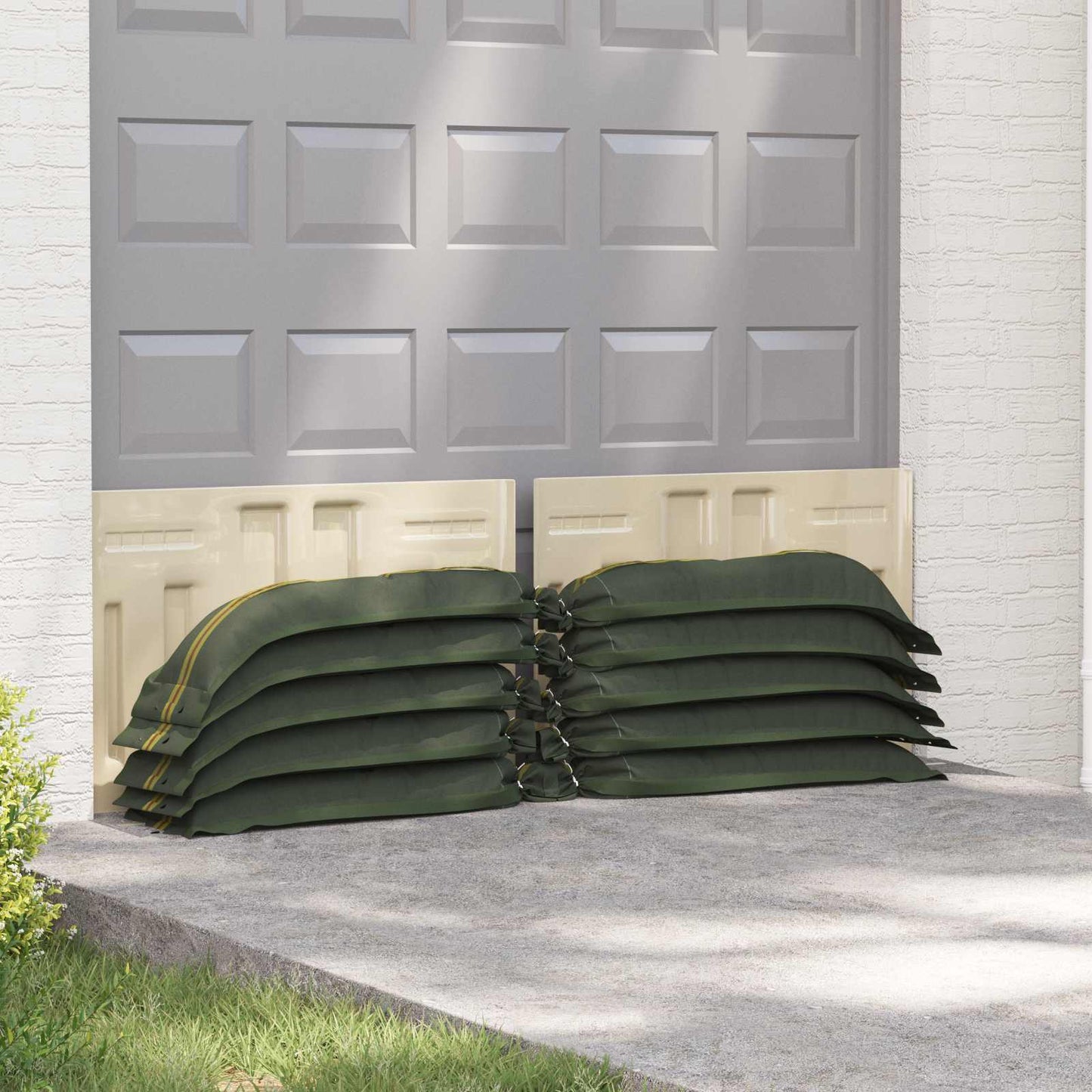 Homokzsákok 10 pcs Sötétzöld 120 x 27 cm HDPE