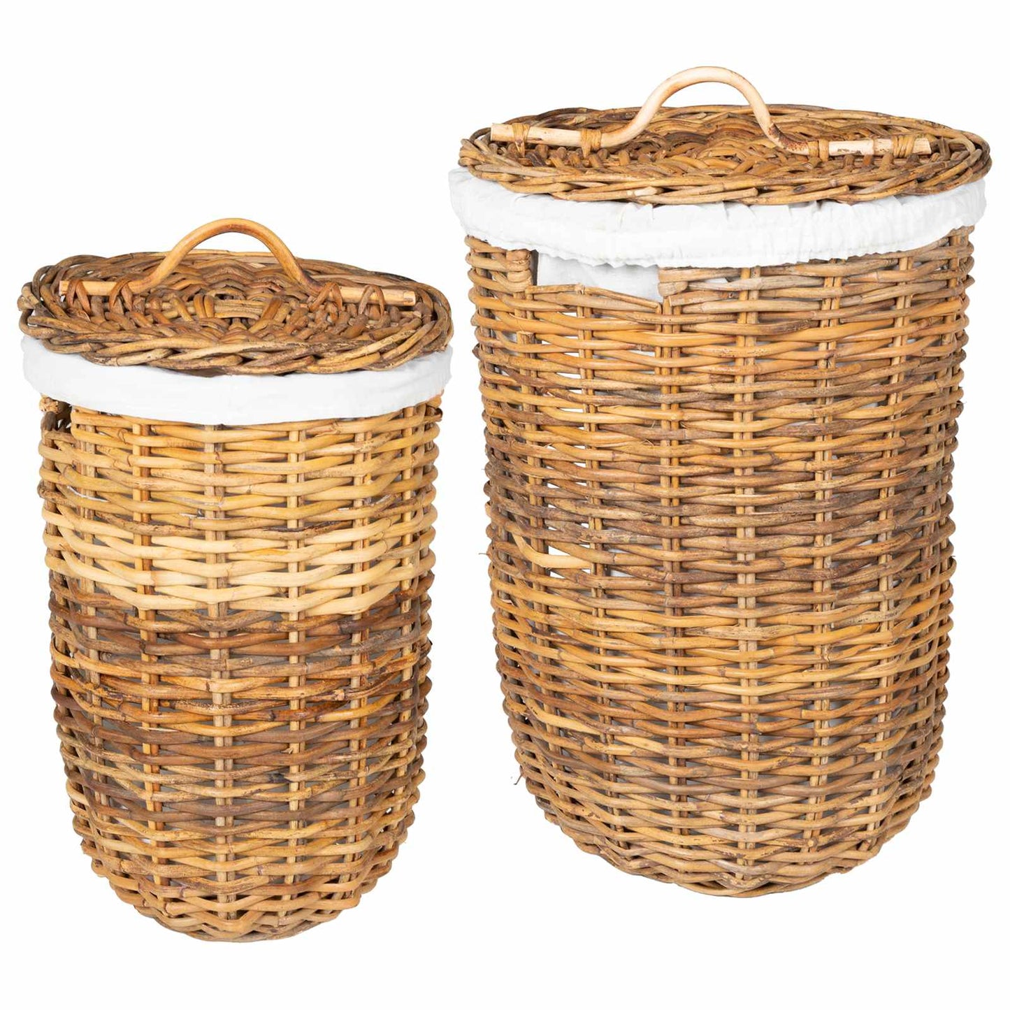 Fedeles mosókosár 2 pcs Természetes Barna Kubu rattán