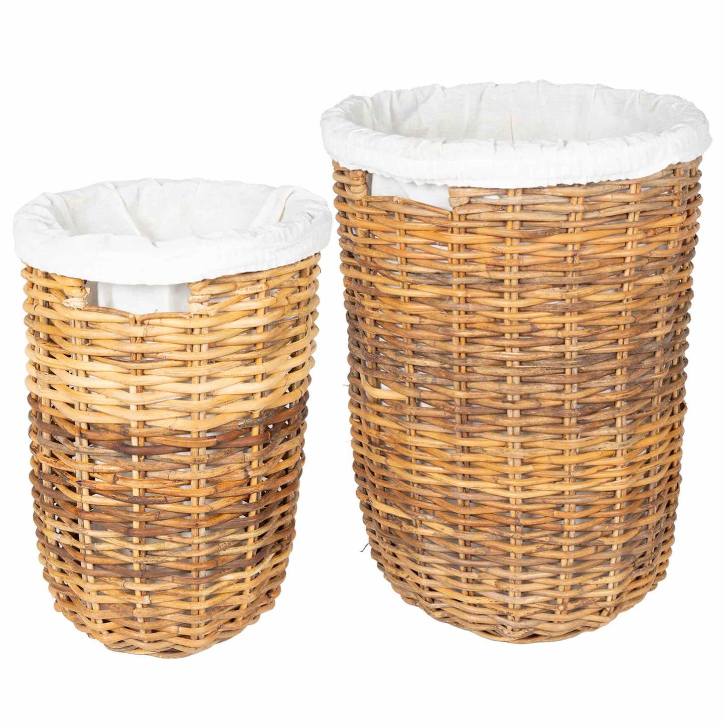 Fedeles mosókosár 2 pcs Természetes Barna Kubu rattán