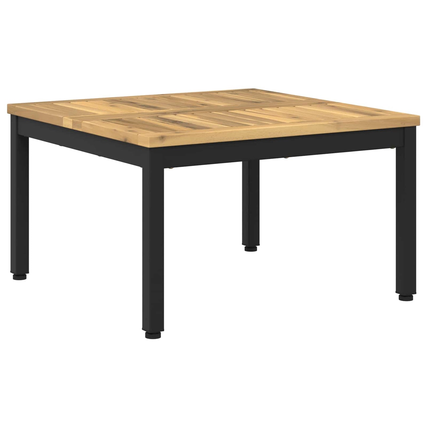 Dohányzóasztal Fehér és Fekete 60 x 60,5 x 36 cm Tömör Akácfa