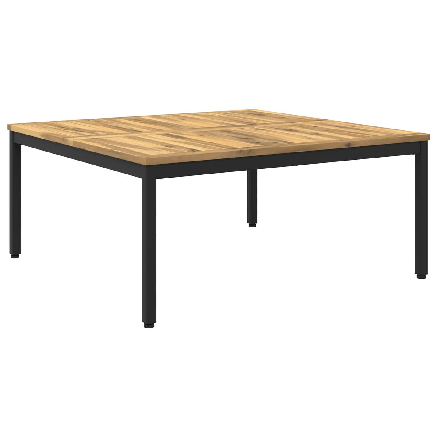 Dohányzóasztal Fehér és Fekete 100 x 100,5 x 45 cm Tömör Akácfa