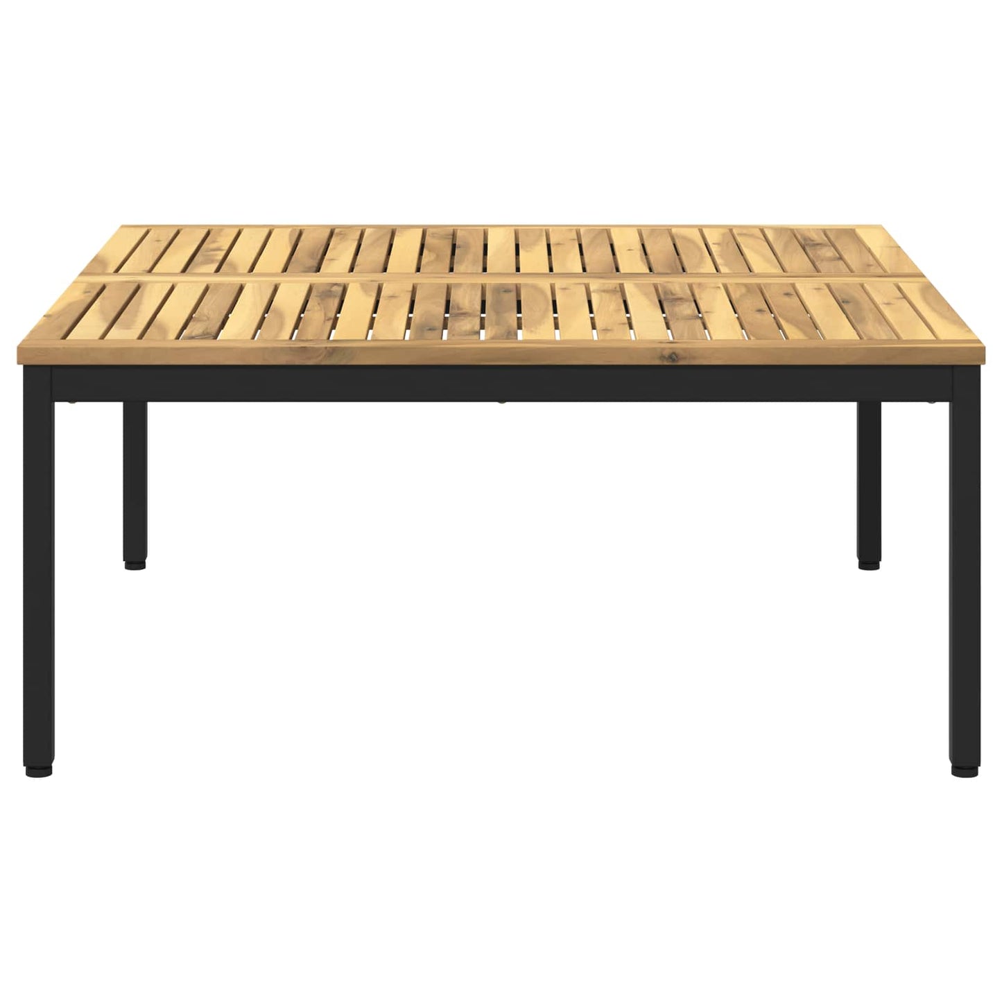 Dohányzóasztal Fehér és Fekete 100 x 100,5 x 45 cm Tömör Akácfa