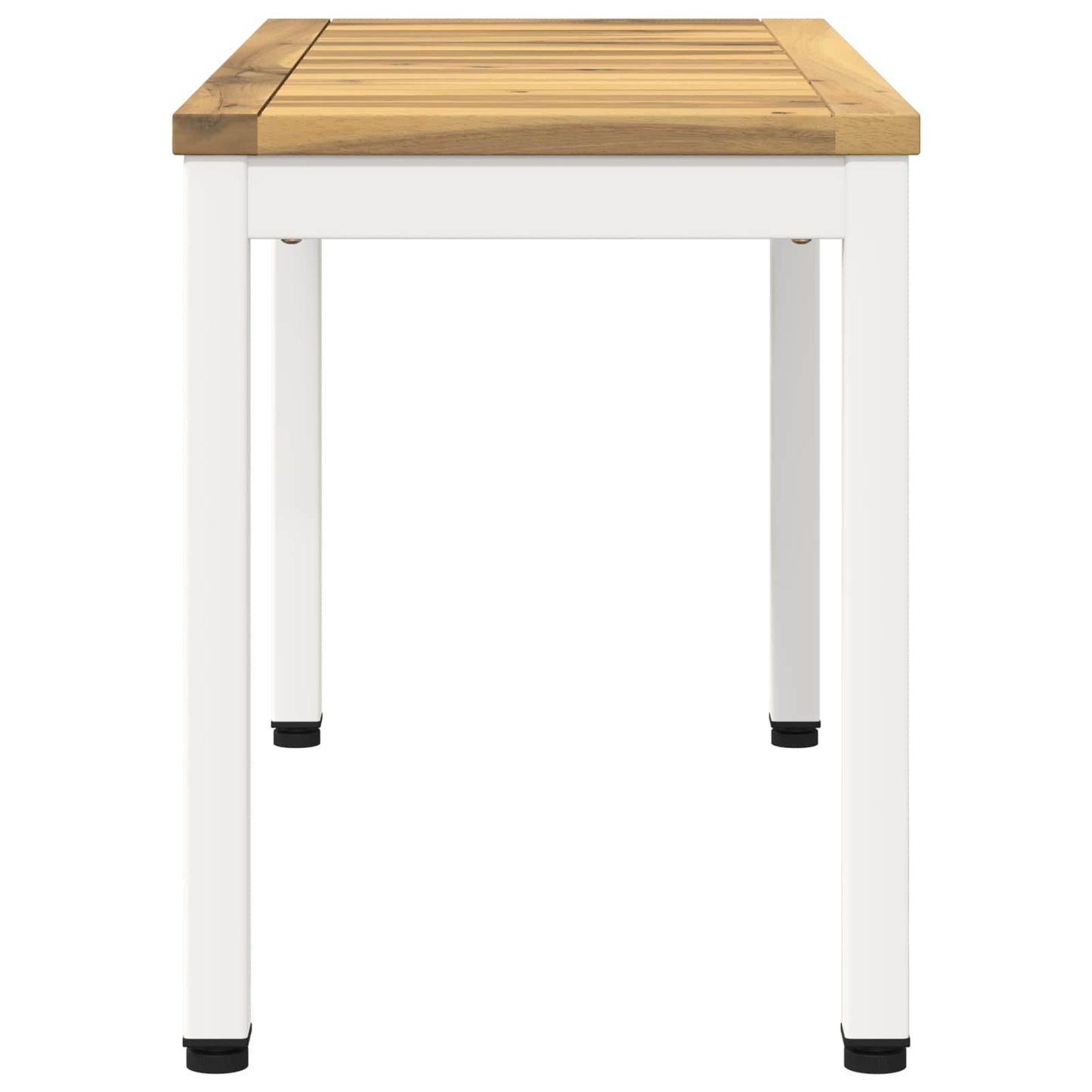 Kerti pad 80,5 x 35 x 45 cm Tömör Akácfa Fehér Négyszögletes