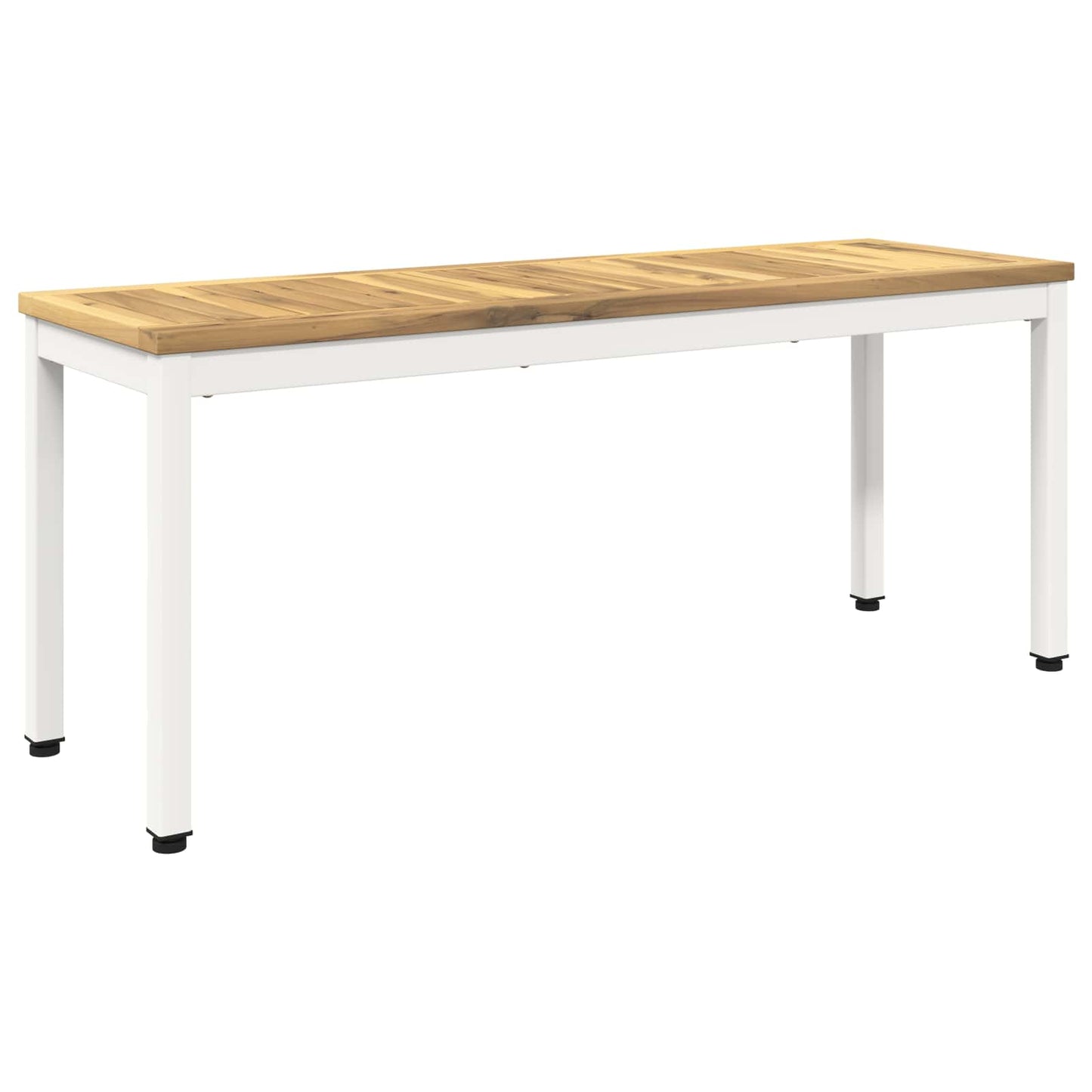 Kerti pad 108,5 x 35 x 45 cm Tömör Akácfa Fehér Négyszögletes