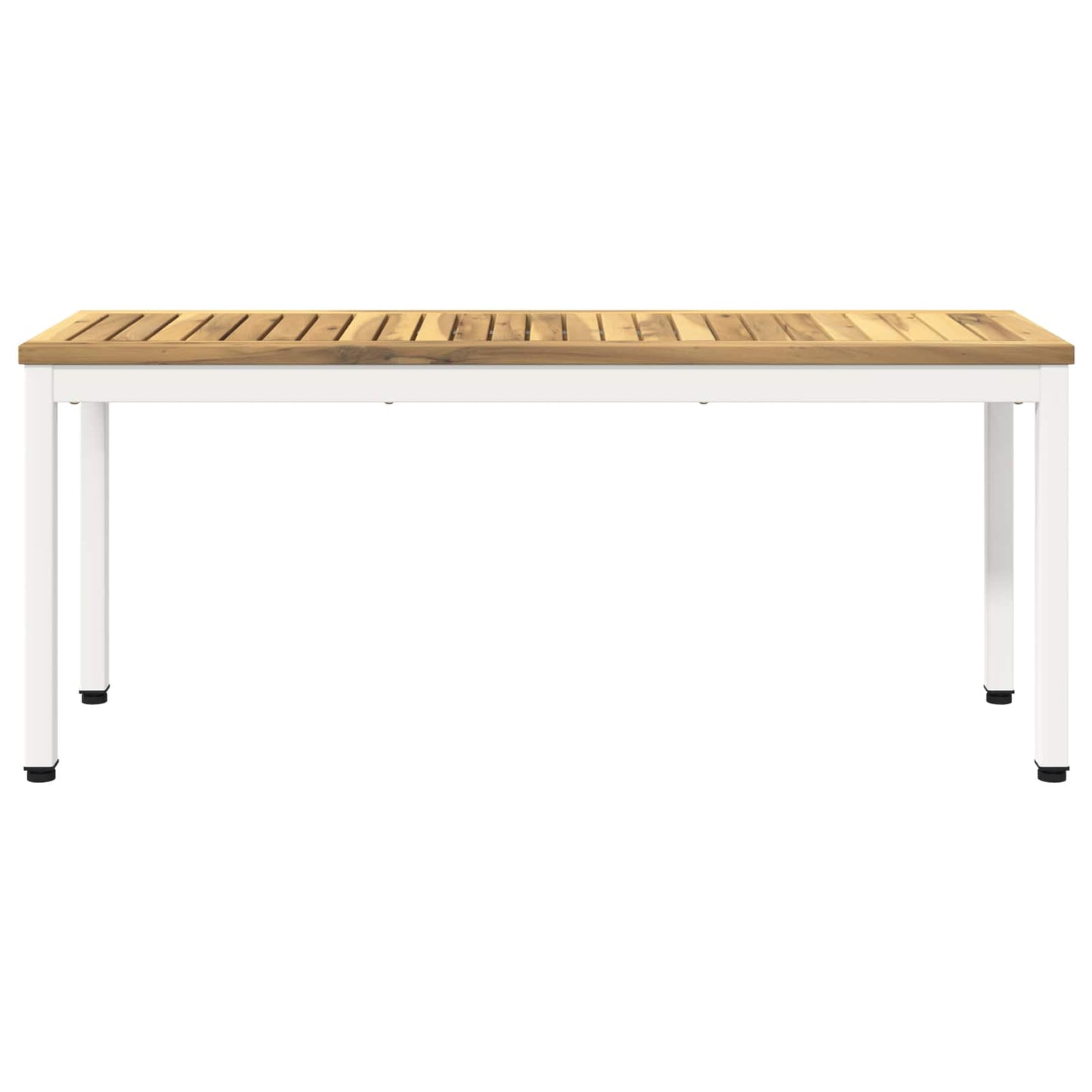 Kerti pad 108,5 x 35 x 45 cm Tömör Akácfa Fehér Négyszögletes