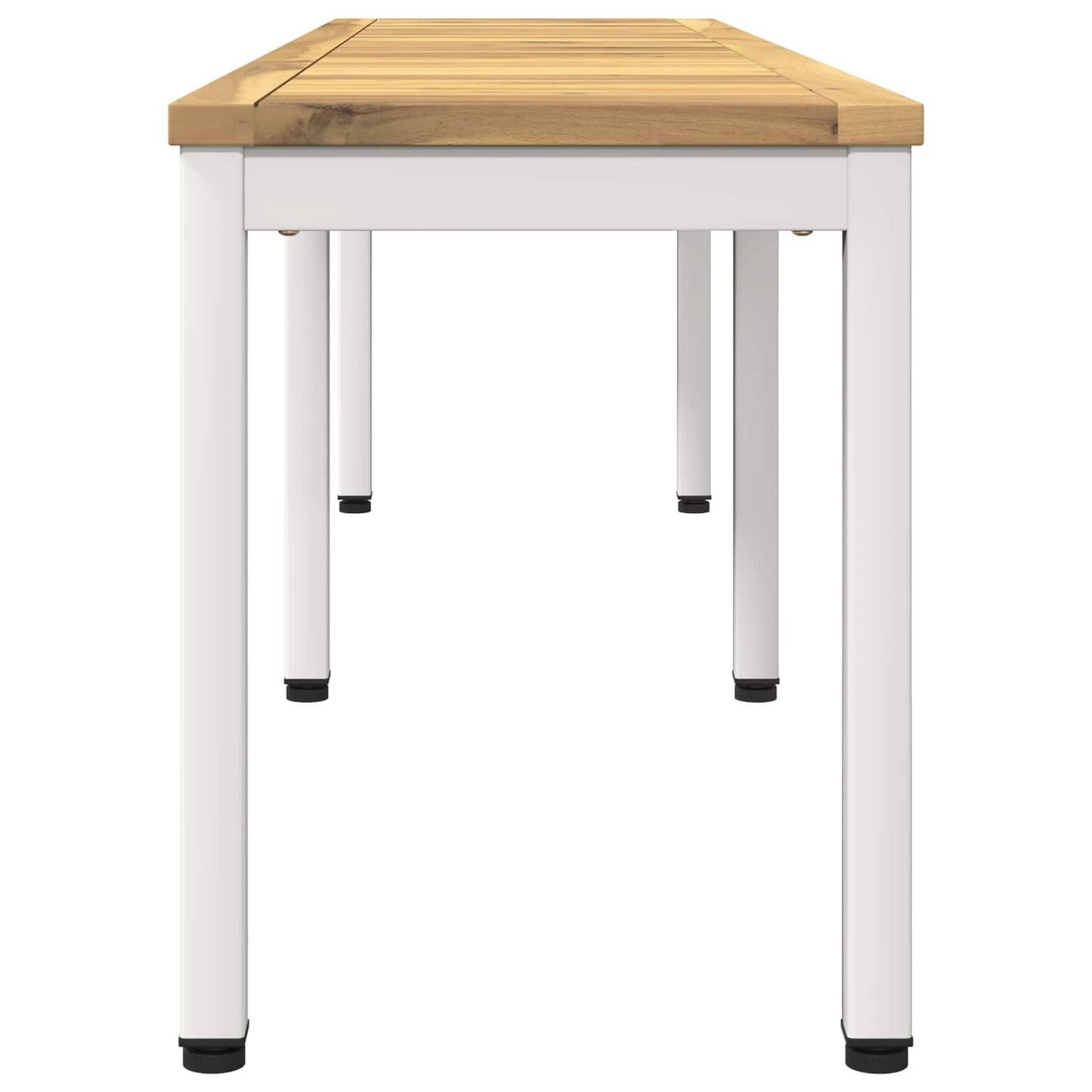Kerti pad 161 x 35 x 45 cm Tömör Akácfa Fehér Négyszögletes