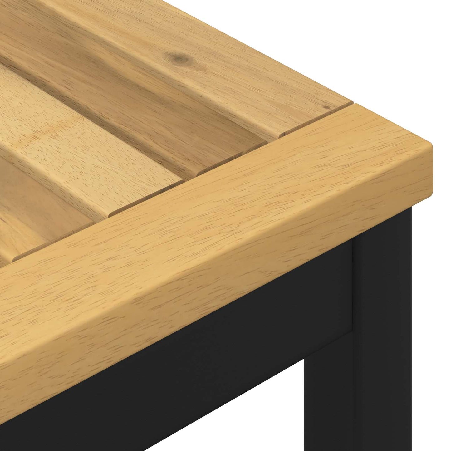 Kerti pad 201 x 35 x 45 cm Tömör Akácfa Fehér és Fekete