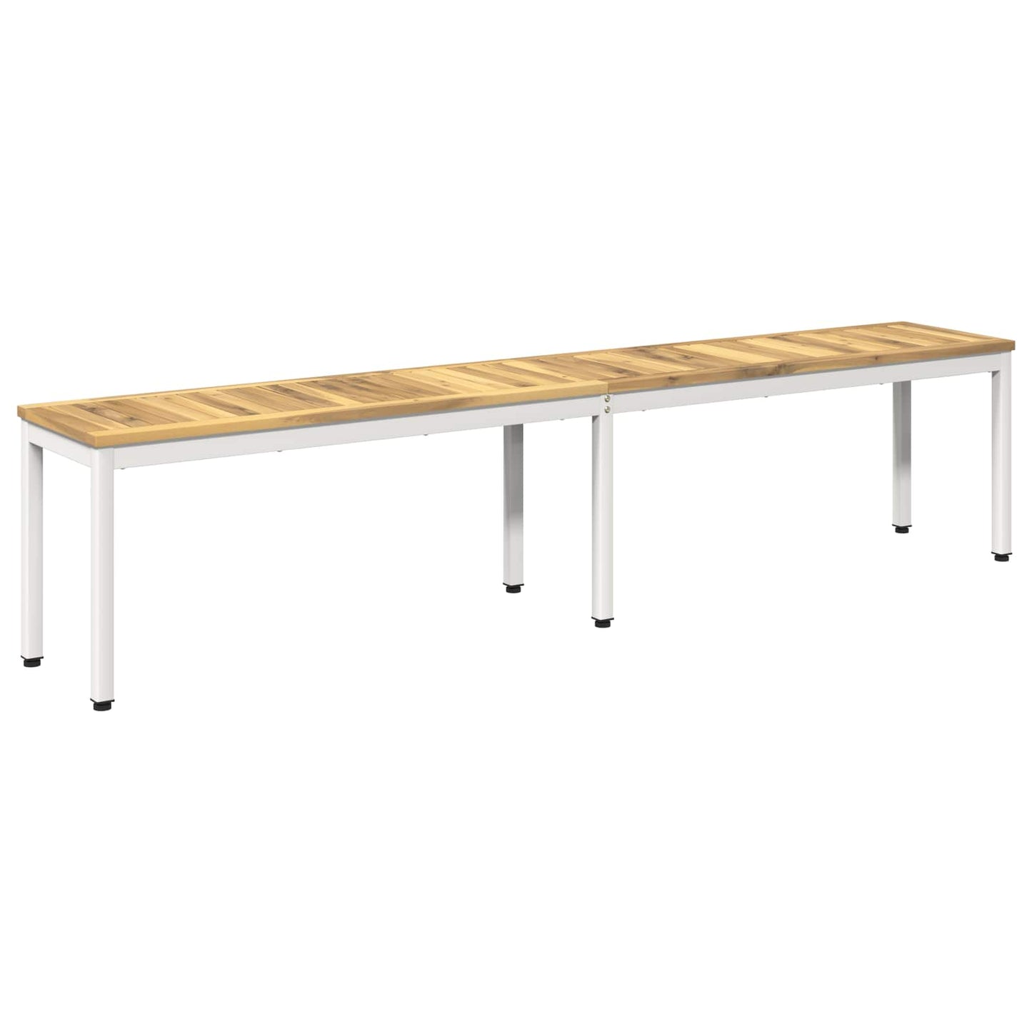 Kerti pad 201 x 35 x 45 cm Tömör Akácfa Fehér Négyszögletes