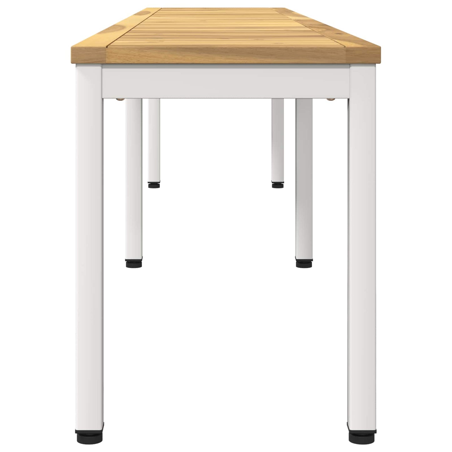 Kerti pad 201 x 35 x 45 cm Tömör Akácfa Fehér Négyszögletes