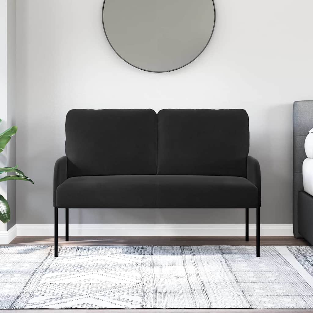 Kanapék párnával 110cm Fekete Furnér