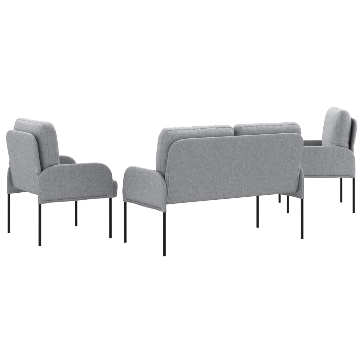 Ülőgarnitúrák 3 pcs Világosszürke 115 x 56 x 80 cm Furnér