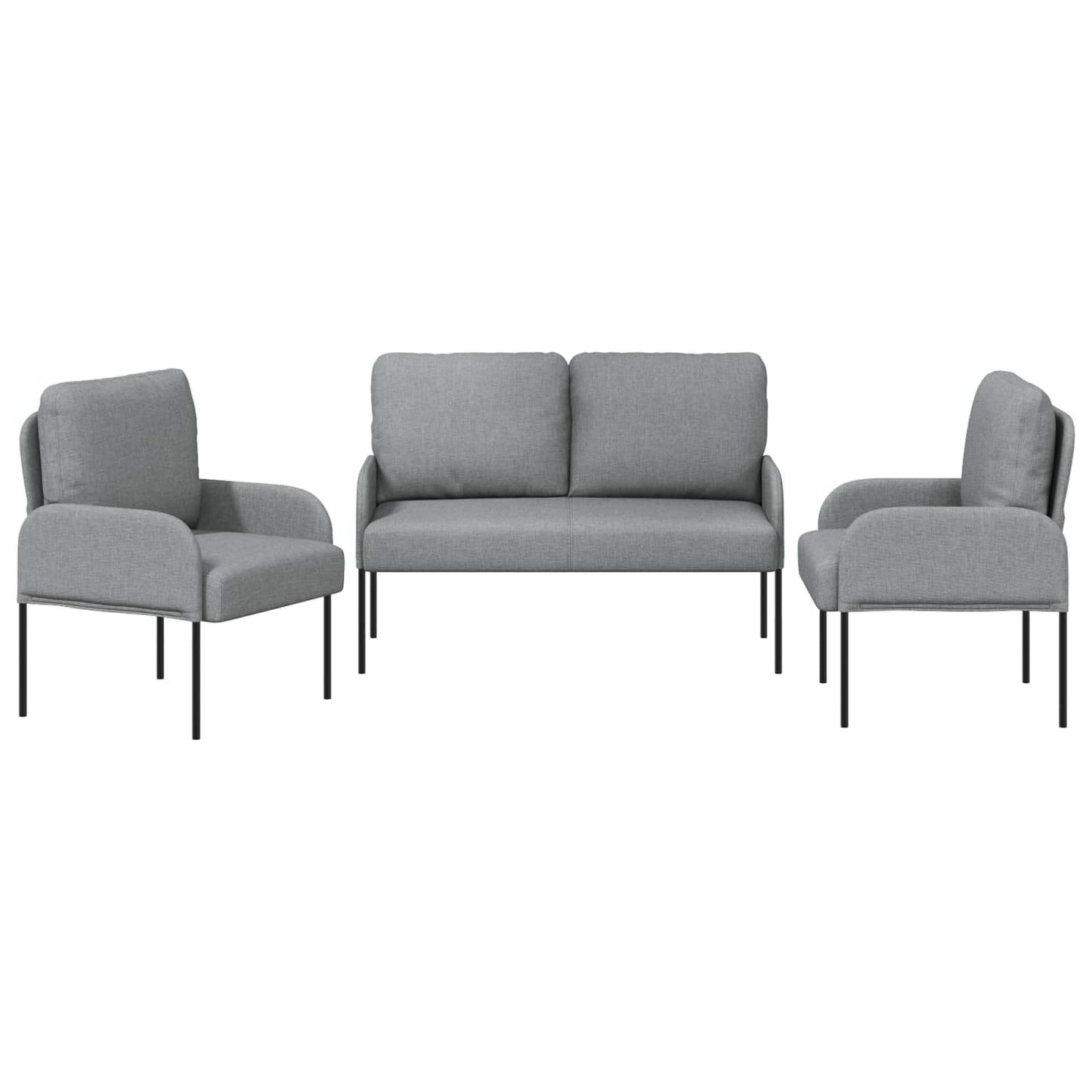 Ülőgarnitúrák 3 pcs Világosszürke 115 x 56 x 80 cm Furnér