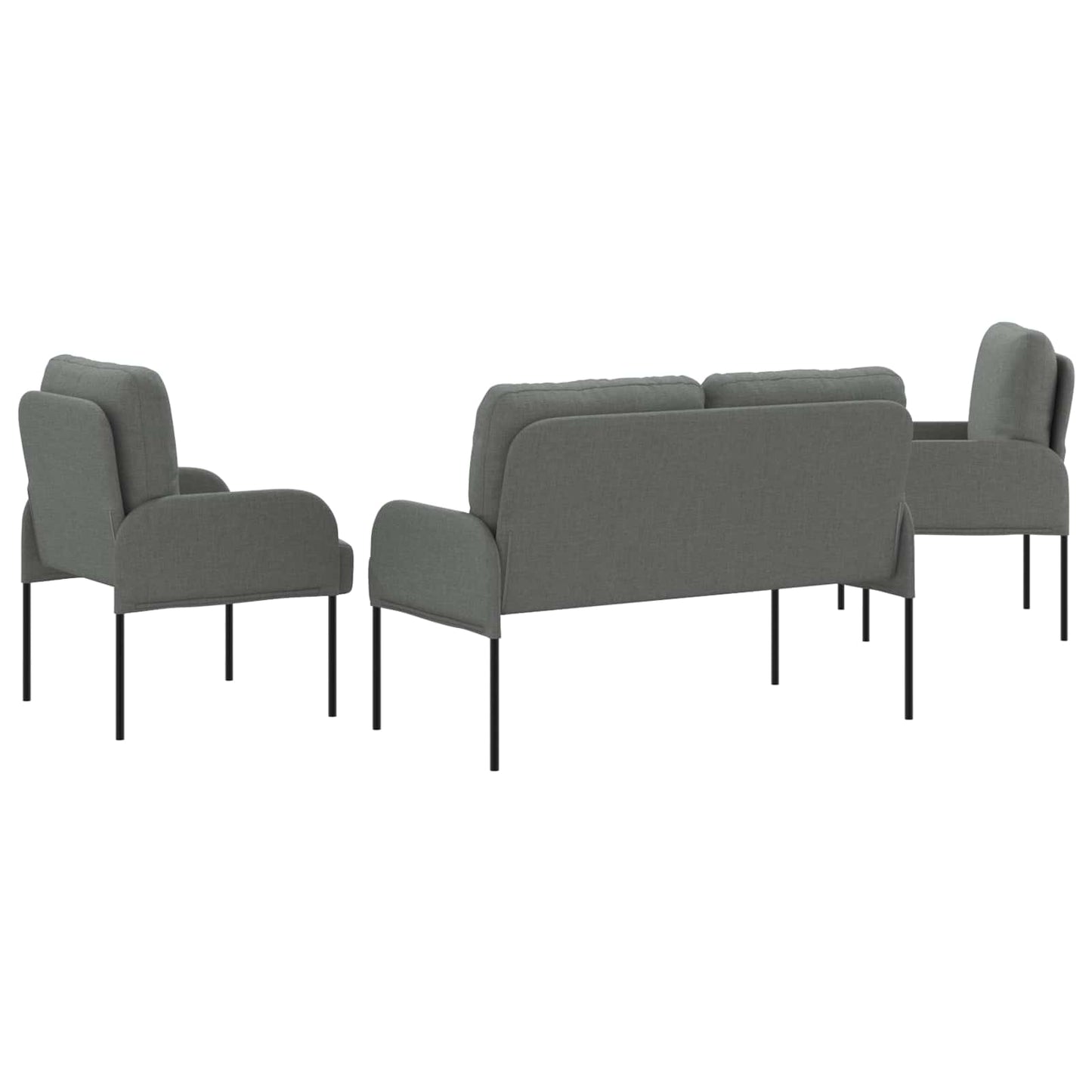 Ülőgarnitúrák 3 pcs Sötétszürke 115 x 56 x 80 cm Furnér