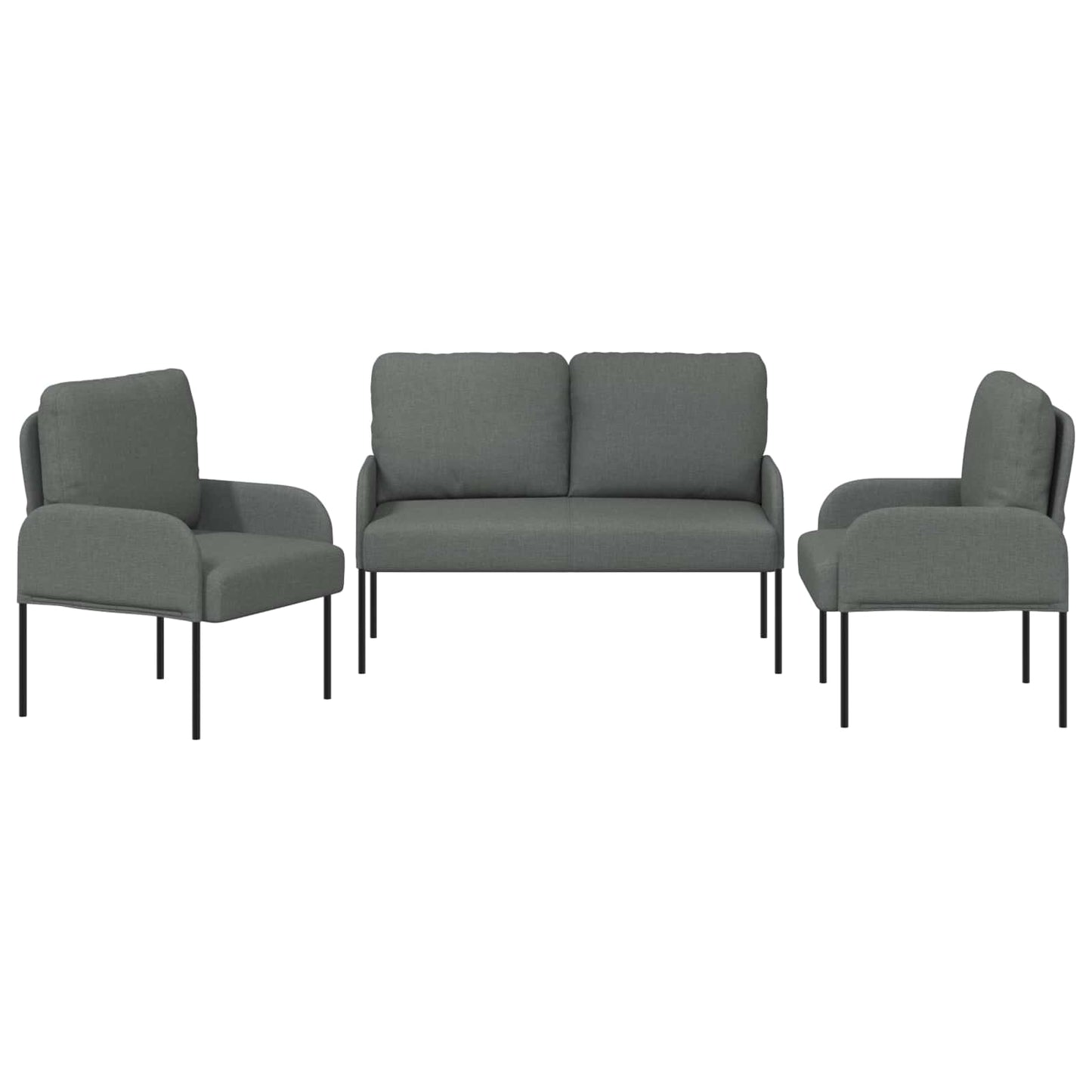 Ülőgarnitúrák 3 pcs Sötétszürke 115 x 56 x 80 cm Furnér