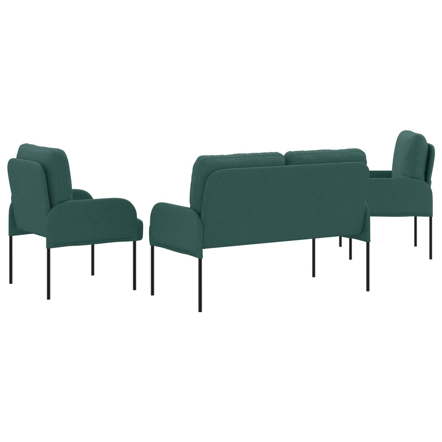 Ülőgarnitúrák párnával 3 pcs Sötétzöld 115 x 56 x 80 cm Furnér