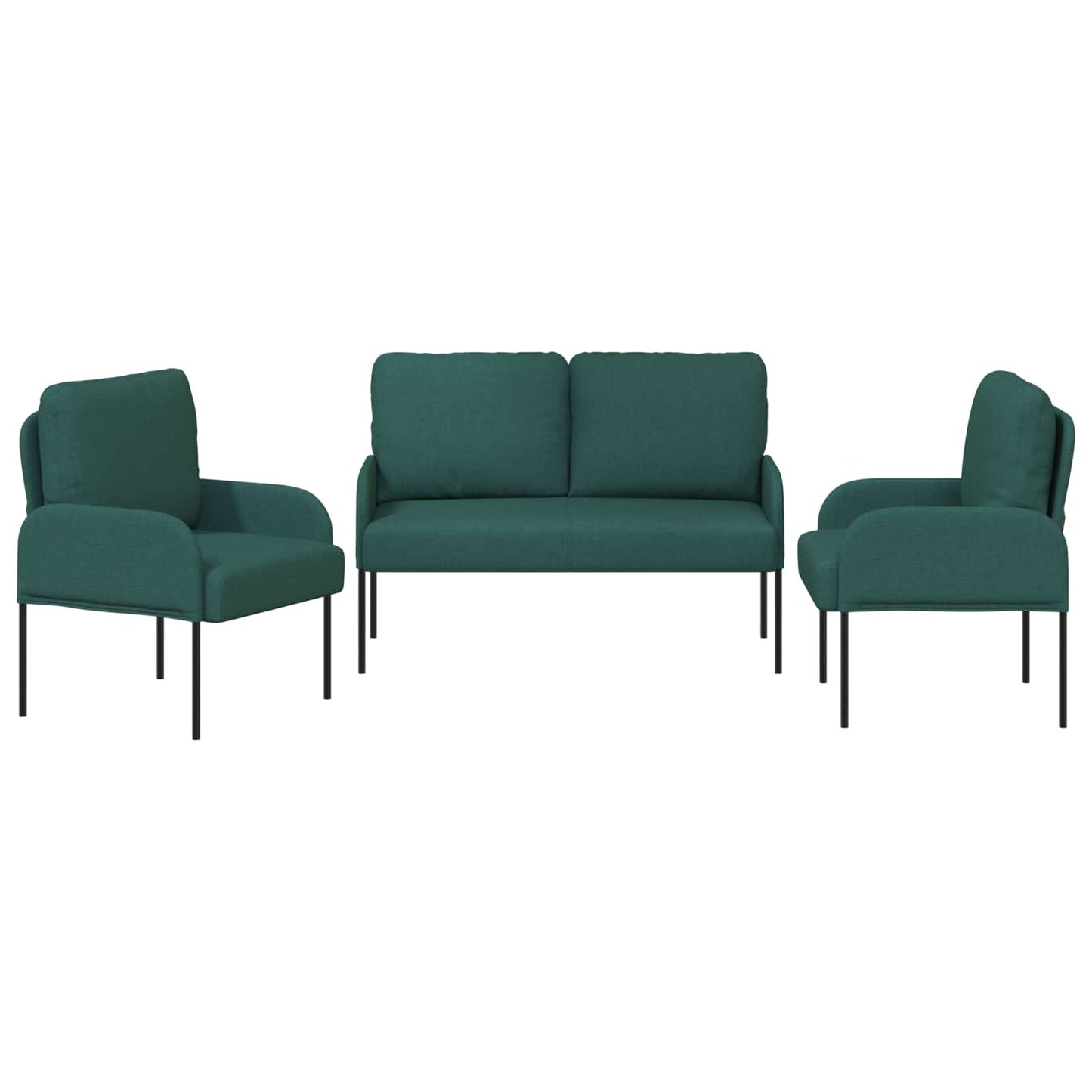 Ülőgarnitúrák párnával 3 pcs Sötétzöld 115 x 56 x 80 cm Furnér