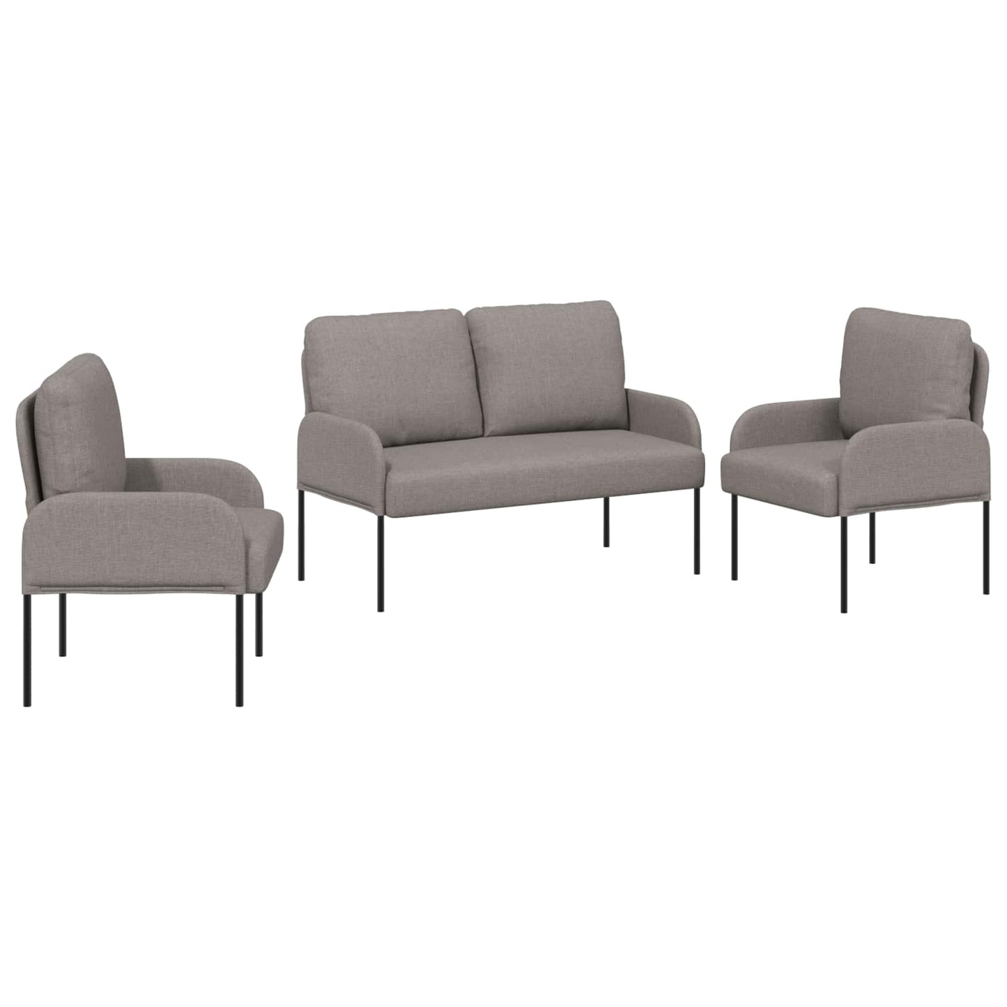 Ülőgarnitúrák párnával 3 pcs Tópszínű 115 x 56 x 80 cm Furnér