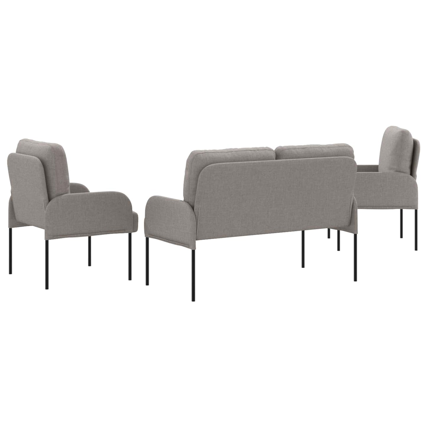 Ülőgarnitúrák párnával 3 pcs Tópszínű 115 x 56 x 80 cm Furnér