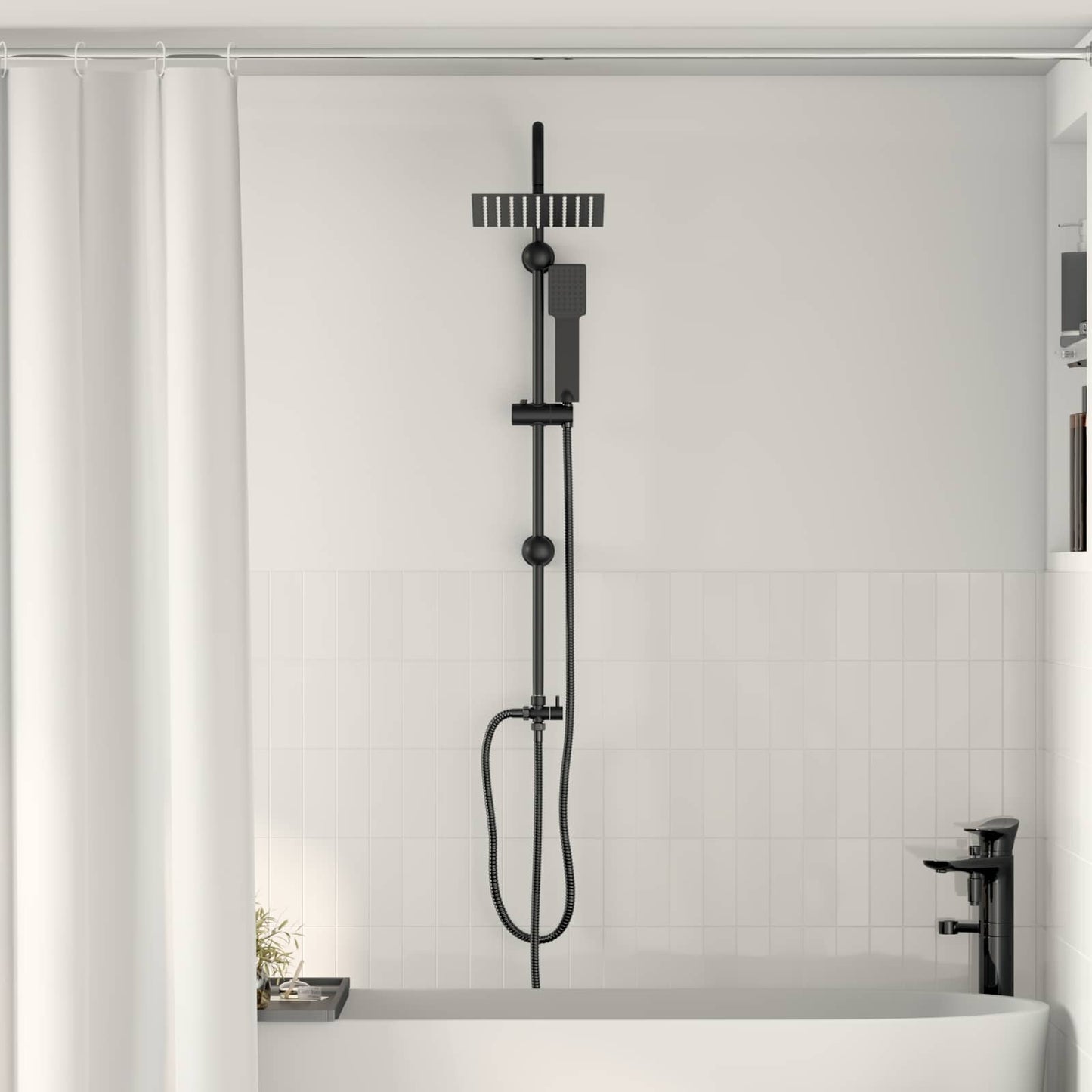 Zuhanyrendszer Fekete 47 x 20 x 95 cm Rozsdamentes acél