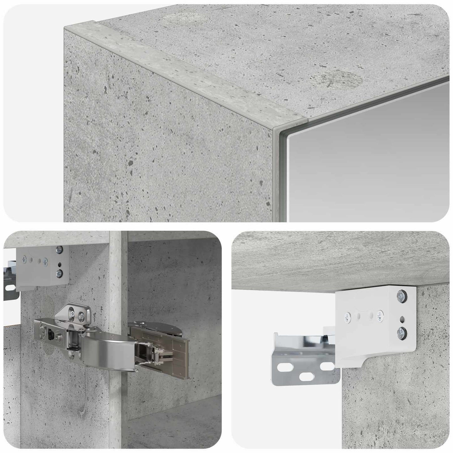 Fürdőszobai tükörszekrény Beton Szürke 50 x 14,5 x 70 cm