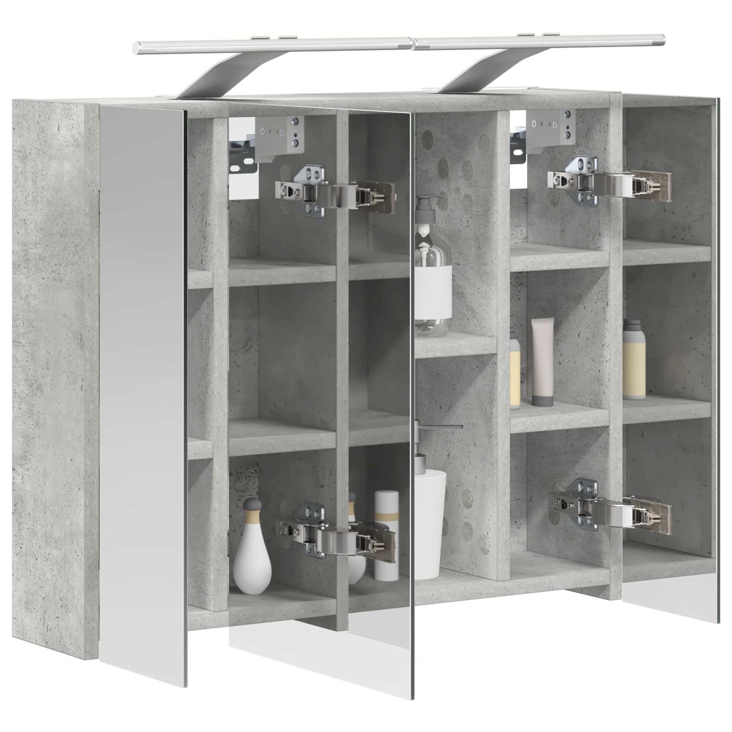 Fürdőszobai tükörszekrény Beton Szürke 60 x 14,5 x 50 cm