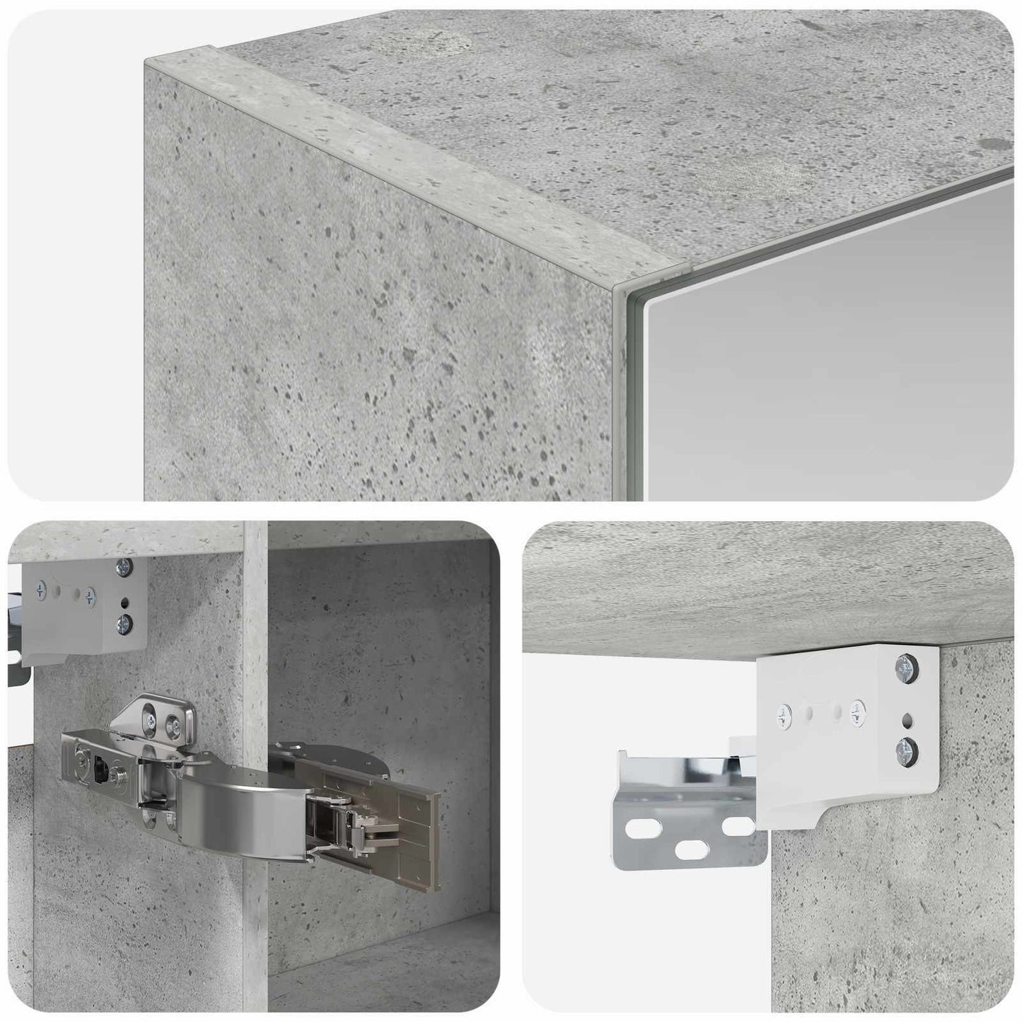 Fürdőszobai tükörszekrény Beton Szürke 100 x 14,5 x 70 cm