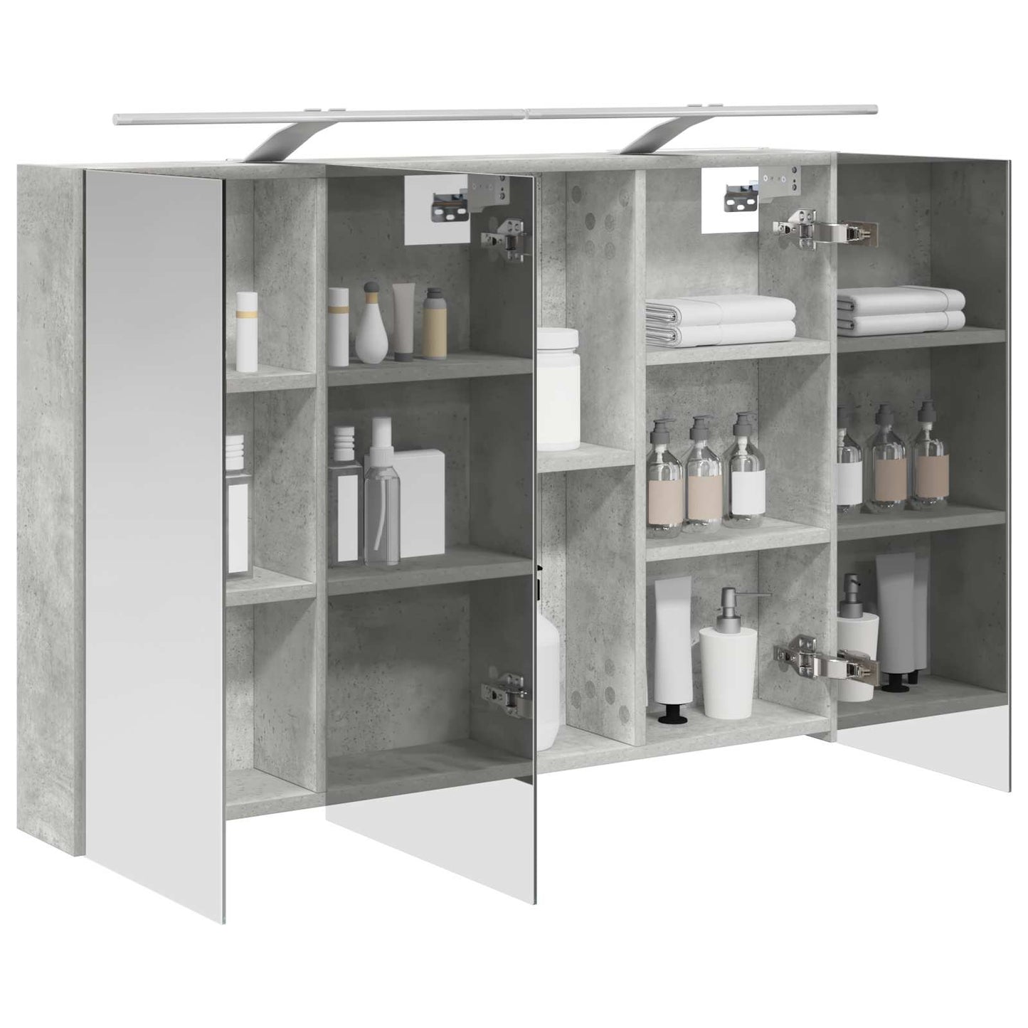 Fürdőszobai tükörszekrény Beton Szürke 100 x 14,5 x 70 cm