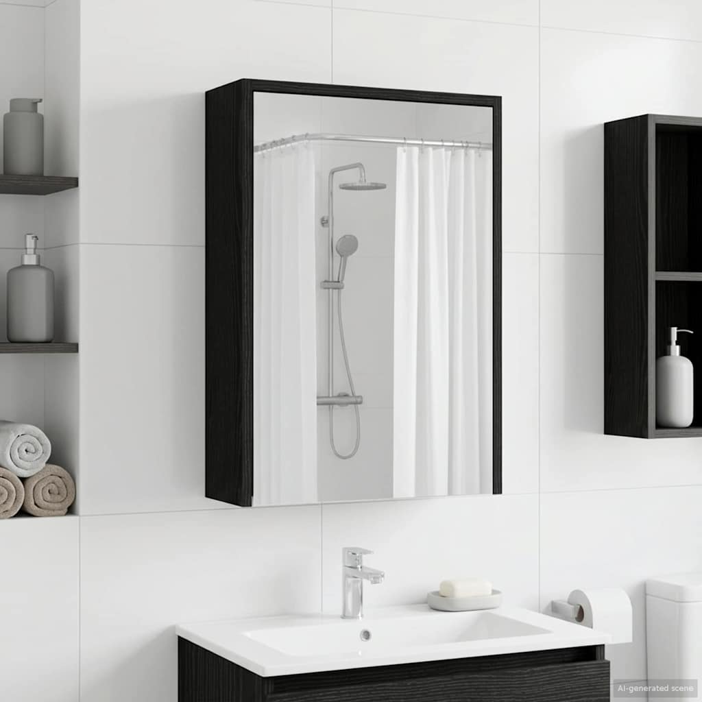 Fürdőszobai tükörszekrény Fekete tölgy 43 x 16 x 62.5 cm